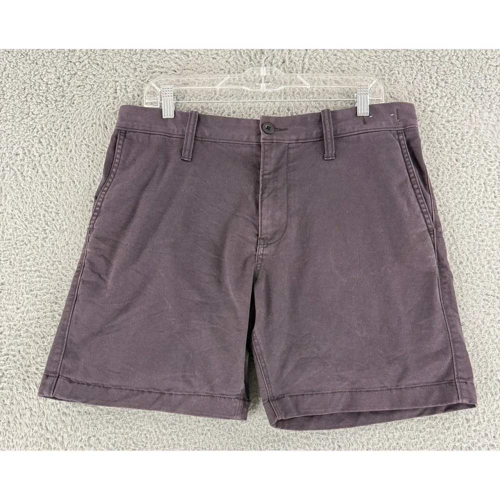 Madewell Chino Shorts Mens 33 Gray Coolmax Stretch Flat Front Casual 7 Inch